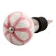 Pink Sunflower Crackle Ceramic Wine Stopper